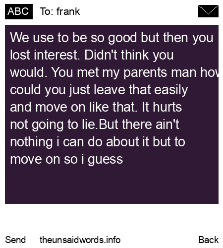 unsent message to frank