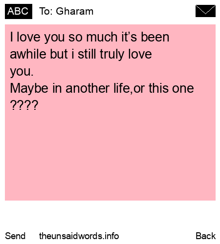unsent message to Gharam