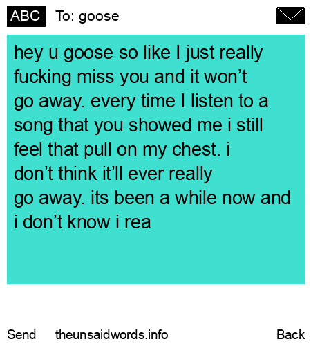 unsent message to goose
