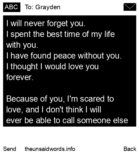 unsent message to Grayden