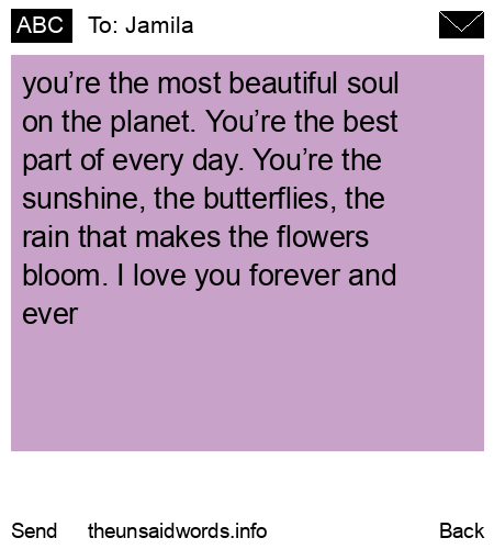unsent message to Jamila