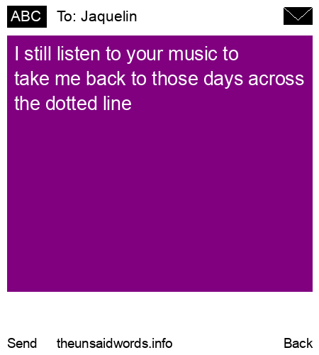 unsent message to Jaquelin 