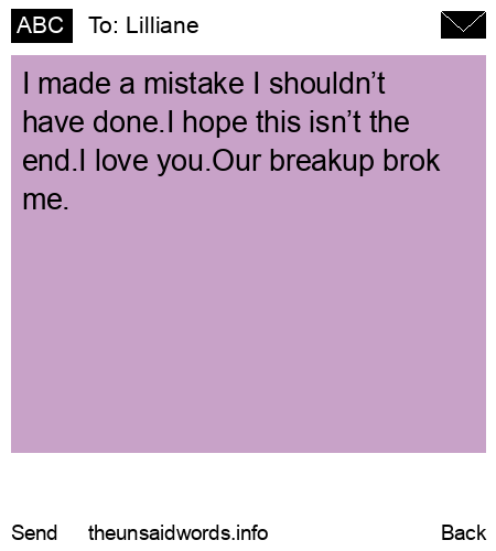 unsent message to Lilliane 