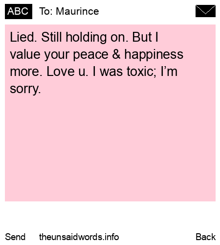 unsent message to Maurince