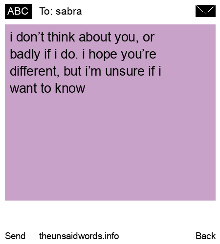 unsent message to sabra