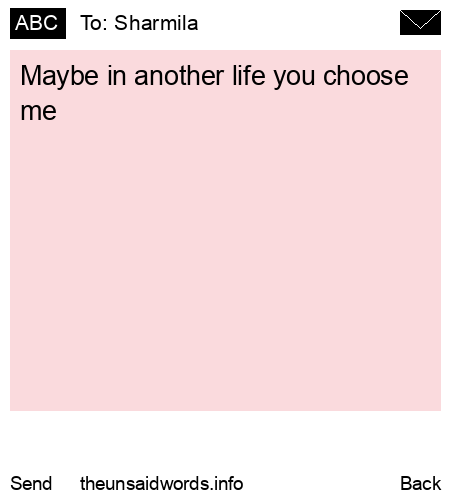 unsent message to Sharmila 
