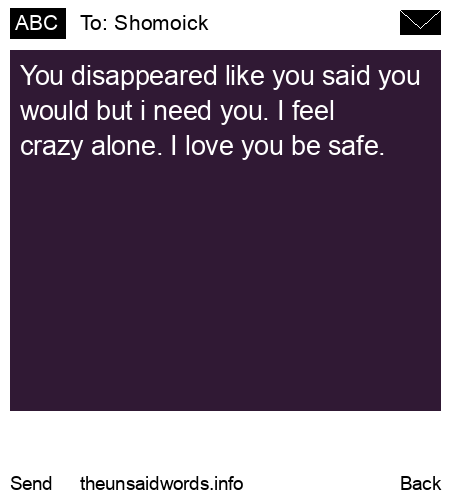 unsent message to Shomoick