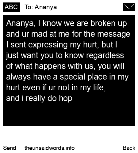 unsent message to Ananya