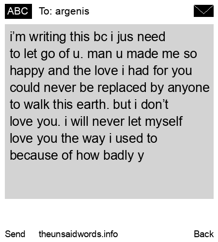 unsent message to argenis