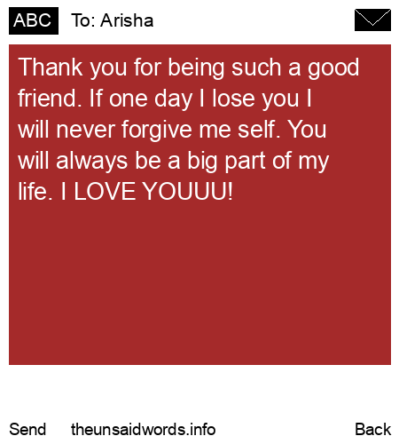 unsent message to Arisha