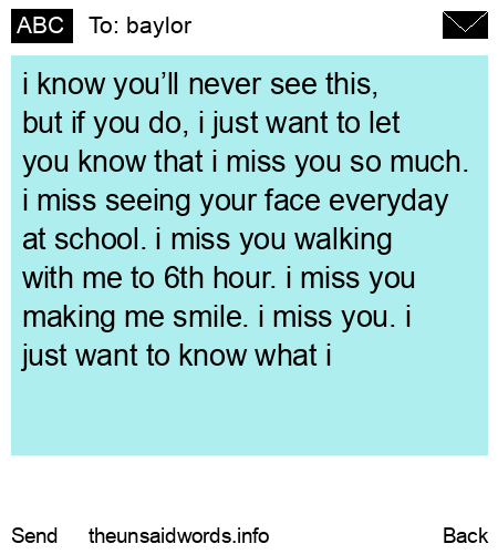 unsent message to baylor