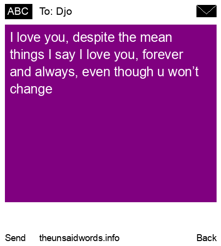 unsent message to Djo