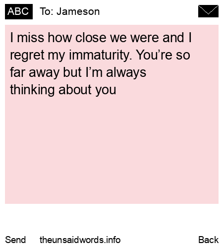 unsent message to Jameson
