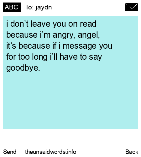 unsent message to jaydn