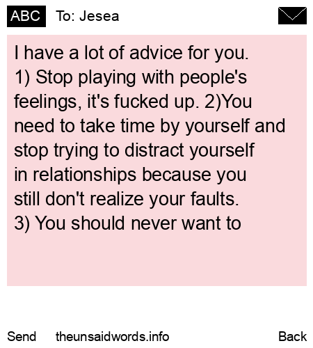 unsent message to Jesea