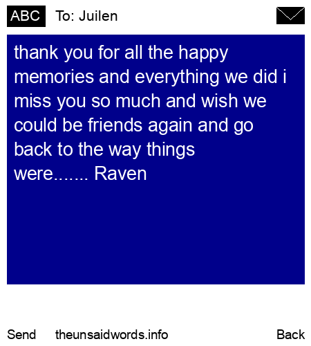 unsent message to Juilen