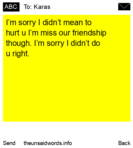 unsent message to Karas