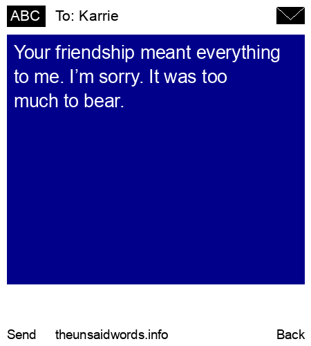 unsent message to Karrie