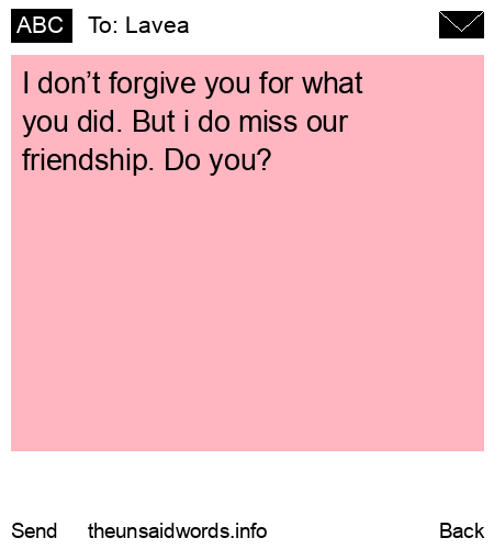 unsent message to Lavea