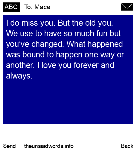 unsent message to Mace