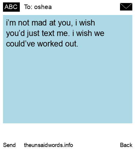 unsent message to oshea