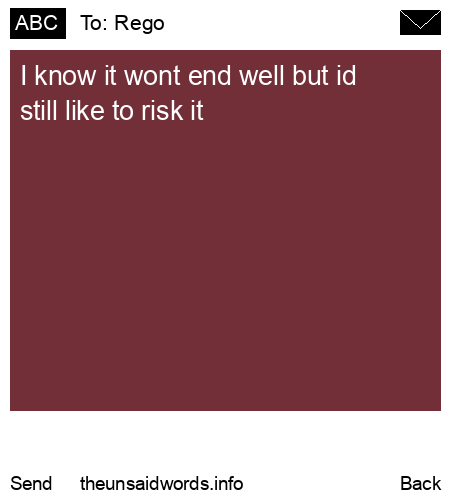 unsent message to Rego