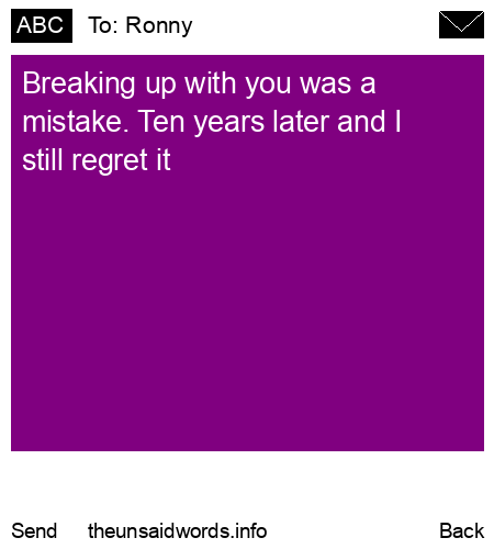 unsent message to Ronny