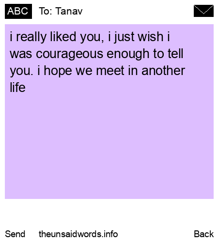 unsent message to Tanav