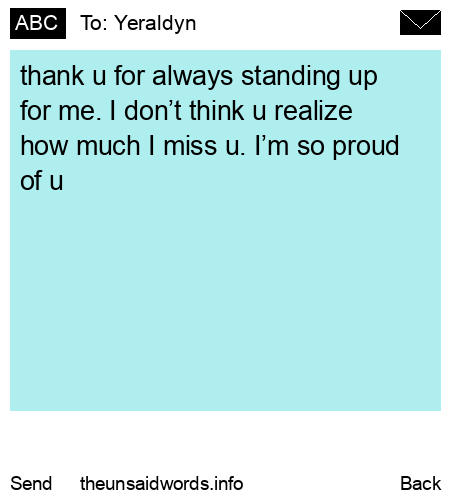 unsent message to Yeraldyn