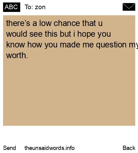 unsent message to zon