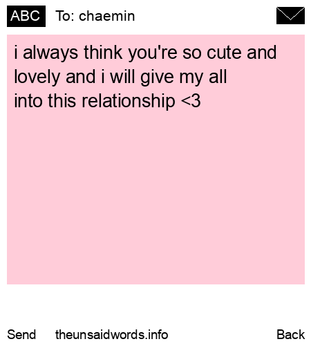 unsent message to chaemin