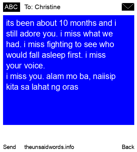 unsent message to Christine