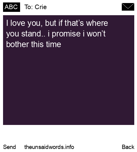 unsent message to Crie