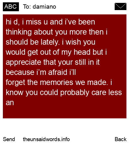 unsent message to damiano