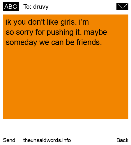 unsent message to druvy