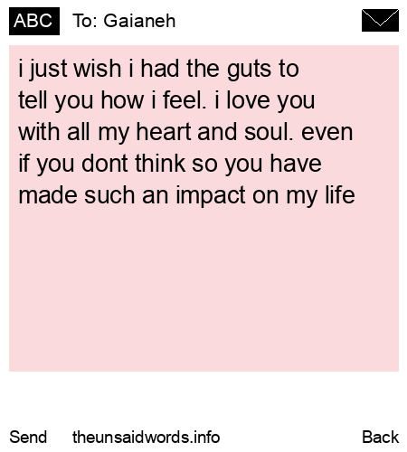 unsent message to Gaianeh