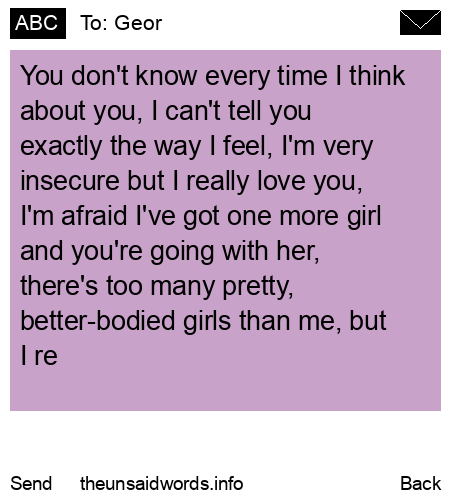 unsent message to Geor