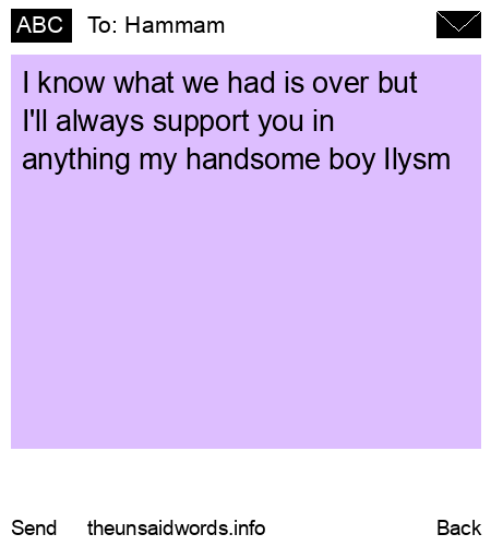 unsent message to Hammam