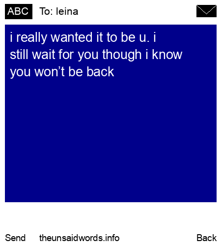 unsent message to leina