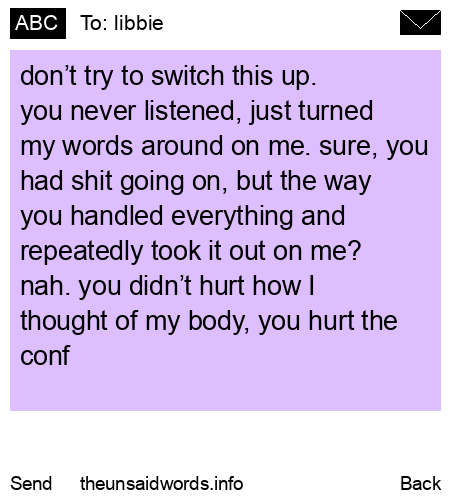 unsent message to libbie
