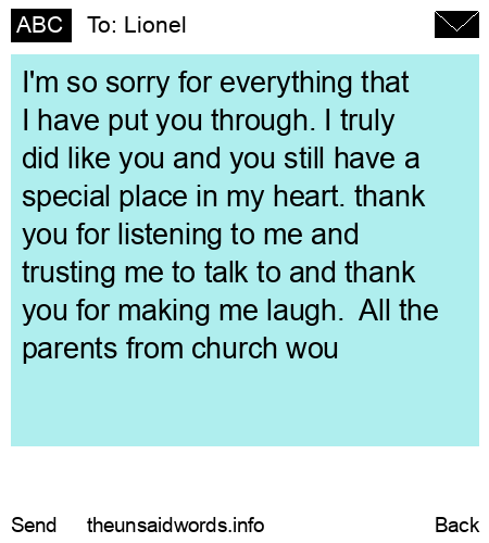 unsent message to Lionel