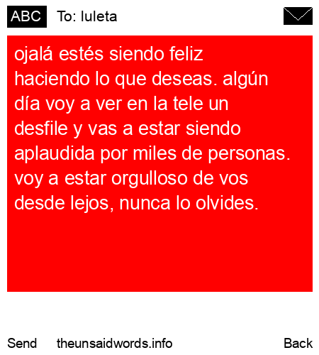 unsent message to luleta