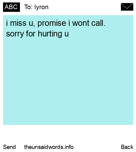 unsent message to lyron