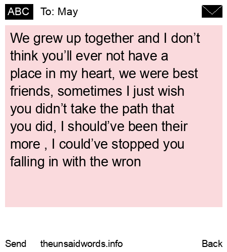 unsent message to May