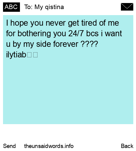 unsent message to My qistina