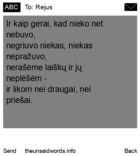 unsent message to Rejus