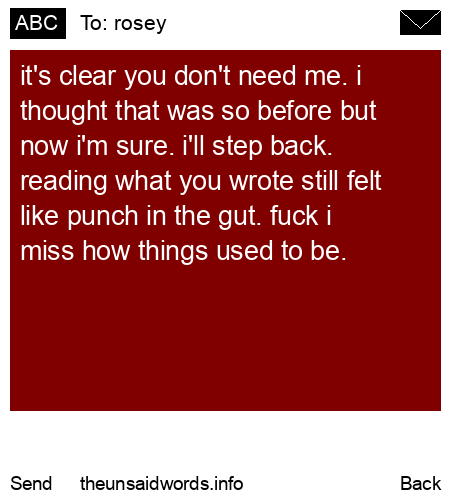 unsent message to rosey