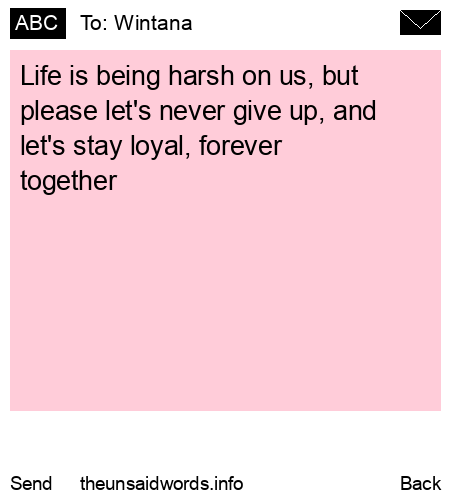 unsent message to Wintana