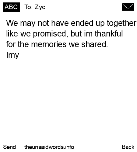 unsent message to Zyc
