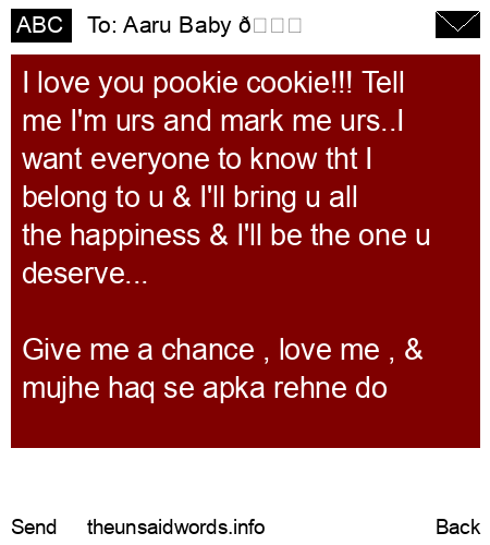 unsent message to Aaru Baby 🎀